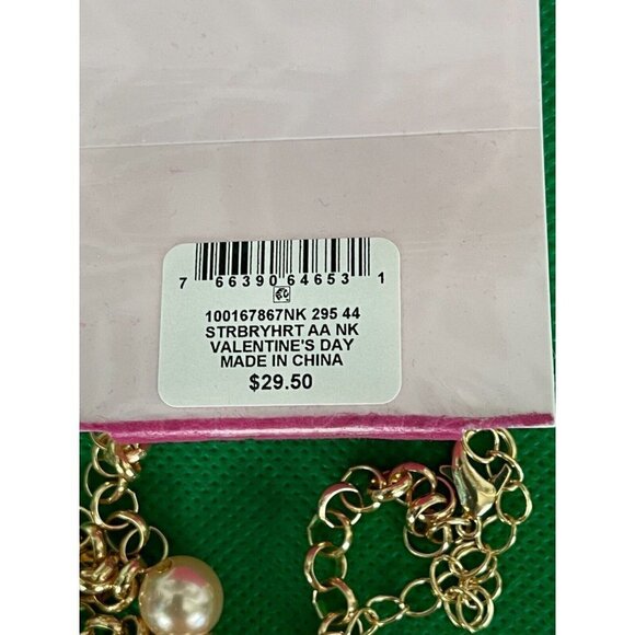 Charter Club Heart, Fruit & Cupcake Charms Faux Pink Pearl Statement Necklace - Picture 6 of 6